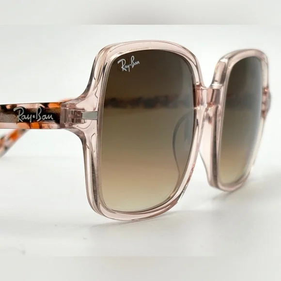 Ray-Ban Transparent Pink Sunglasses with Brown Lenses - Picture 14 of 14